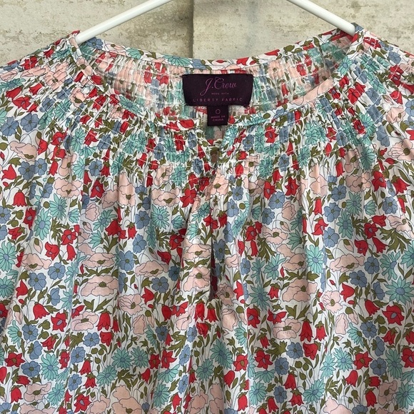 J. Crew Liberty Fabrics Floral Print Women's Top Sz 0 Ditzy Cottagecore Prairie - Picture 7 of 15
